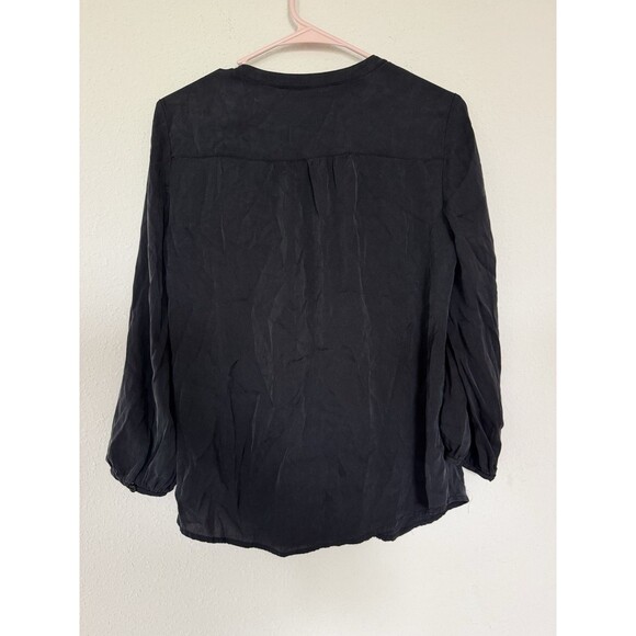 Trina Turk Womens Silk Split Neck Blouse Size M Boho Chic Minimalist Preppy Top - Picture 2 of 6